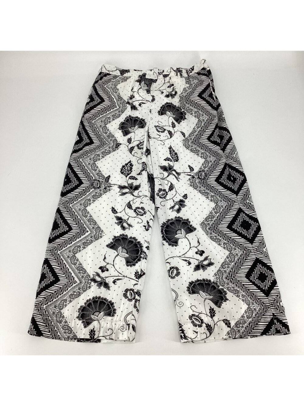 Ett:twa by Anthropologie Women's Glencairn Cropped Wide Leg Black White Size XS